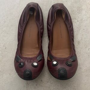 Marc Jacobs Dark Red Mouse Flats